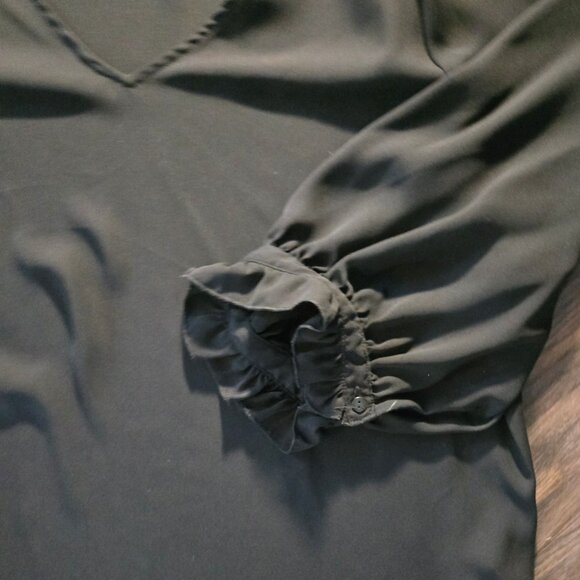 ZAC & RACHEL Black Polyester Boho/Peasant Style Blouse SIZE XL - Picture 6 of 10